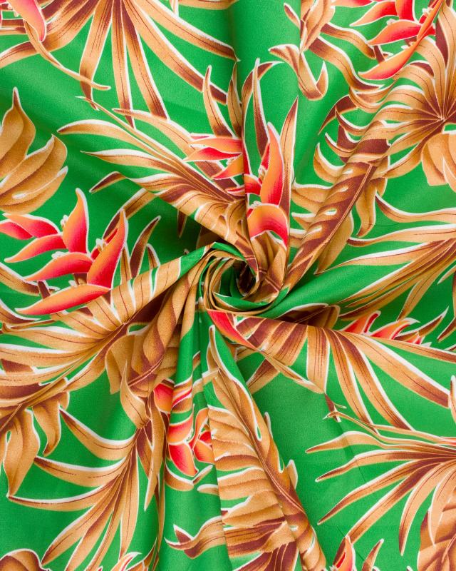 Polynesian fabric TUMU Green - Tissushop